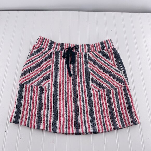 Caslon Womens Striped Seersucker Skirt With Pockets - Picture 1 of 6
